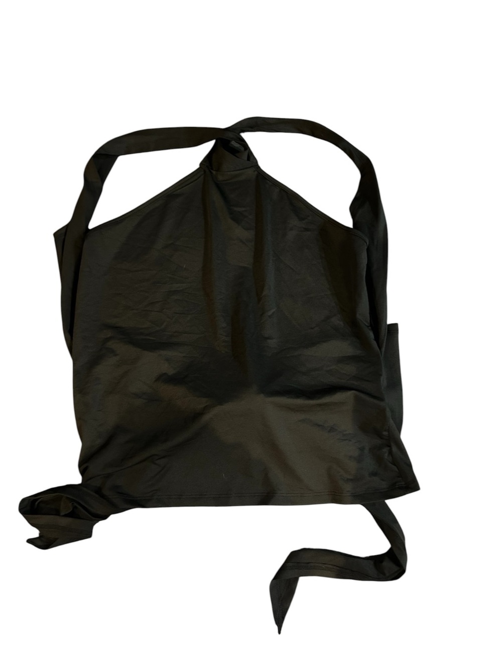SHEIN Black Halter Top with Tie Back
